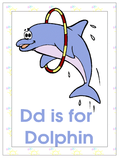 Dd is for dolphin coloring page