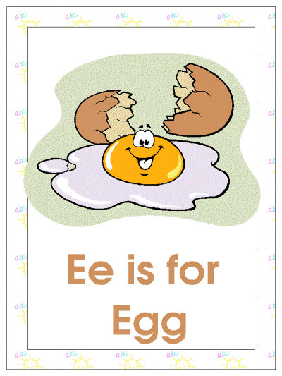 letter e is for egg alphabet poster