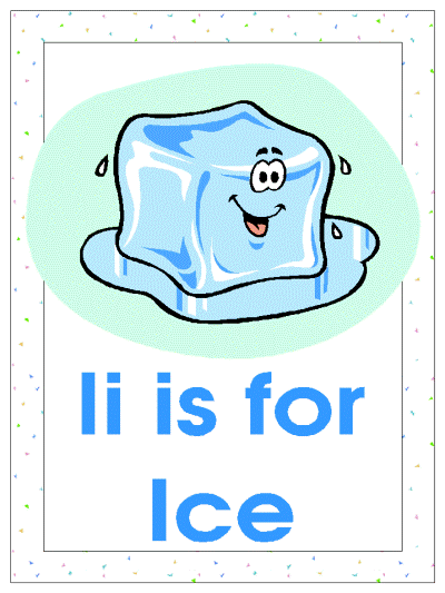 letter i is for ice alphabet poster