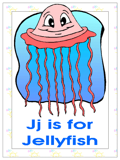 letter j is for jellyfish alphabet poster