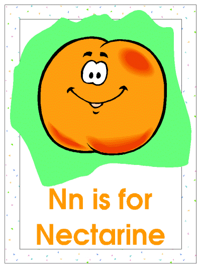 letter n is for nectarine alphabet poster