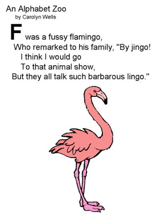 F was a fussy Flamingo