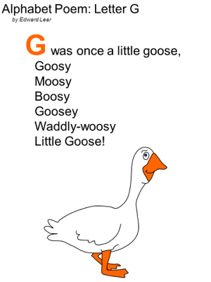 Edward Lear Alphabet Poem Letter G