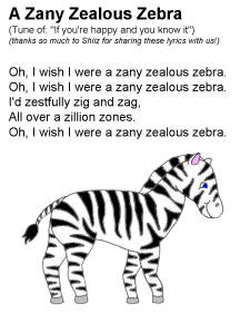 A Zany Zealous Zebra