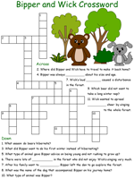 Artie Knapp story of Bipper and Wicker Printable Crossword Puzzles