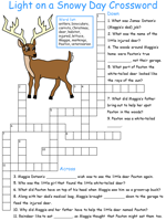 Artie Knapp story of Light on a Snowy Day Printable Crossword Puzzles