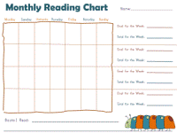 monthly reading charts