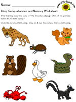 Story Comprehension: Picture Worksheet