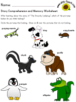 Story Comprehension: Beginning Reader Worksheet