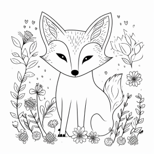 simple fox coloring page