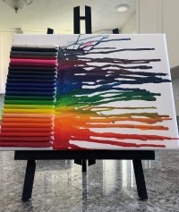 melted crayons canvas craft