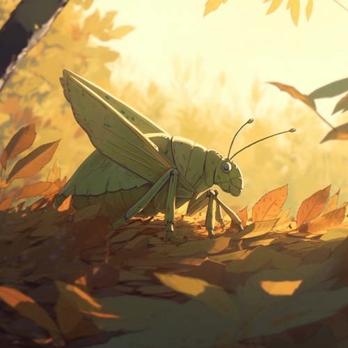 grasshopper in the autumn
