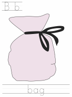 Printable print practice worksheet - Bb bag