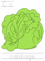 Printable print practice worksheet - Cc cabbage