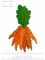 Printable print practice worksheet - Cc carrots