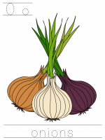 Printable print practice worksheet - Oo onions