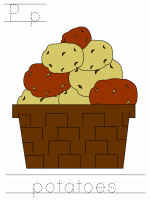 Printable print practice worksheet - Pp potatoes