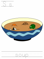 Printable print practice worksheet - Ss soup