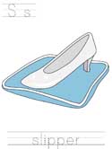 Printable print practice worksheet - Ss slipper