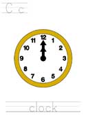 Printable print practice worksheet - Cc clock