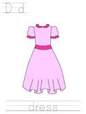 Printable print practice worksheet - Dd dress
