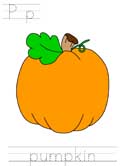 Printable print practice worksheet - Pp pumpkin