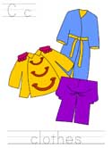 Printable print practice worksheet - Cc clothes