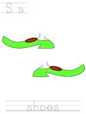 Printable print practice worksheet - Ss shoes