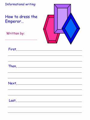 Printable Informational Writing Activities - The Emperor's New Clothes Theme