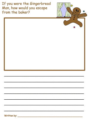 The Gingerbread Man Draw and Write Worksheets