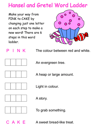 hansel and gretel word ladder