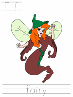 Printable print practice worksheet - Ff fairy