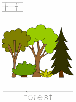 Printable print practice worksheet - Ff forest