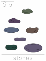 Printable print practice worksheet - Ss stones