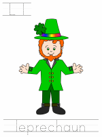 Printable print practice worksheet - Ll Leprechaun