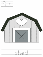 Printable print practice worksheet - Ss shed