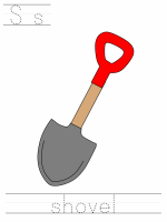 Printable print practice worksheet - Ss shovel