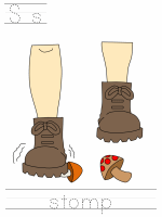 Printable print practice worksheet - Ss stomp