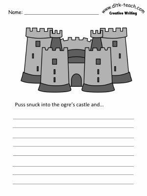 Puss in Boots writing prompt worksheet