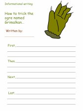 Puss in Boots Informational Writing worksheet