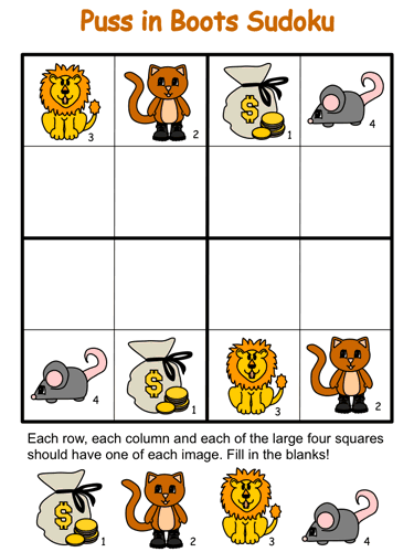 Puss 'N Boots Sudoku Puzzles