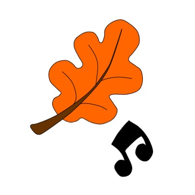 falling leaves and musical notes