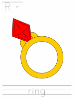 Printable print practice worksheet - Rr ring