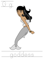 Printable print practice worksheet - Gg goddess