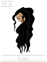 Printable print practice worksheet - Hh hair