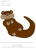 Printable print practice worksheet - Oo otter