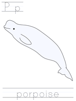 Printable print practice worksheet - Pp porpoise
