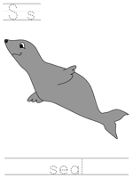 Printable print practice worksheet - Ss seal