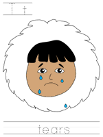 Printable print practice worksheet - Tt tears