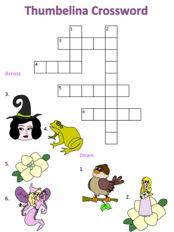 Thumbelina Crossword Puzzle